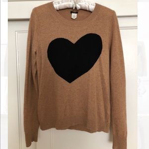 J.Crew Heart Print Wool Sweater
